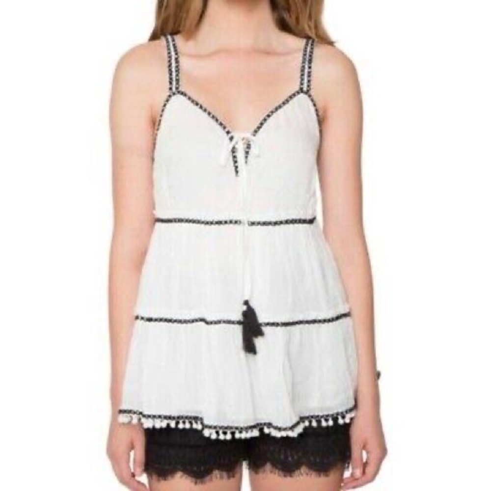 ASOS: MISS SELFRIDGE Tiered Poplin Tank Blouse NWOT